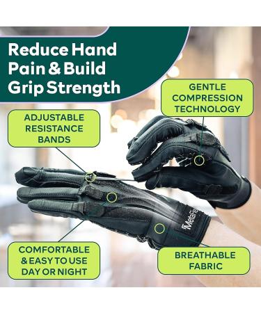 MetaFlex Arthritis Pain Relief Gloves - Therapeutic Compression & Grip Strengthener - Adjustable Resistance Bands for Swelling Relief - X-Large Size (1 Pair) - Ships Internationally - Buy Online on GoSupps.com