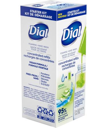 Dial Foaming Hand Wash Concentrate Starter Kit Includes Bottle and 3 Concentrated Sachets Aloe 74mL Aloe Vera 1 count (Pack of 1) - Buy Online on GoSupps.com