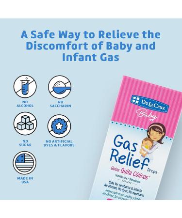 De La Cruz Gas Drops for Babies - Infant Gas Relief with Simethicone - Colic Drops for Newborns 1 FL. OZ - Buy Online on GoSupps.com