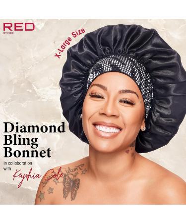 Red by Kiss X Keyshia Cole Wide Edge Silky Bonnet - Frizz Free Diamond Bling Cap, X-Large Black Zebra - Buy Online on GoSupps.com