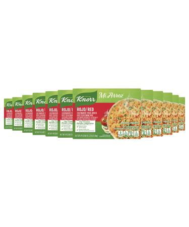 Knorr Mi Arroz Rice Seasoning Mix Add Authentic Flavor To Any Dish Rojo/Red Delicious Homemade Flavor in Our Seasonings 2.39 oz 4 Count, Pack of 12 4 Count (Pack of 12) Red Rice