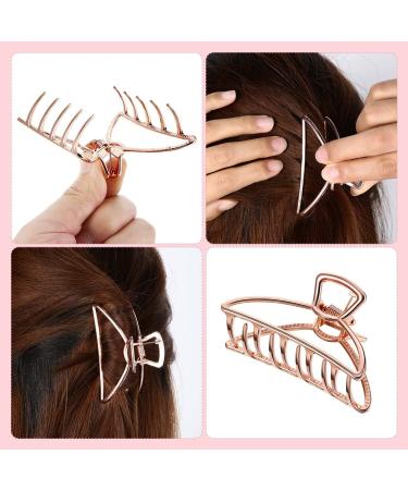 Cfrau 6PCS Chic Large Metal Hair Clips Claw Hair Catch Non-slip Jaw Barrette Hollow Clamp for Women Half Bun Hairpins for Thick Hair (Silver + Gold + 2 Rose Gold + 2 Black) 6 Pcs - Buy Online on GoSupps.com