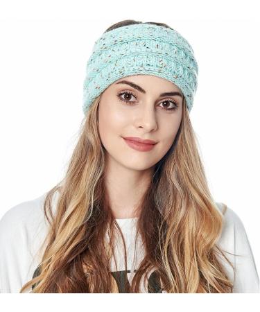 4 Pieces Women Winter Warm Fuzzy Fleece Lined Headband Thick Cable knitted Ear Warmer Headwrap - Buy Online on GoSupps.com
