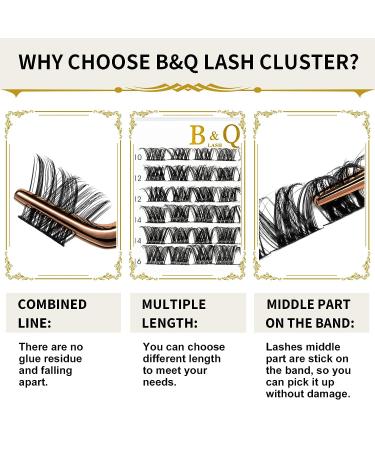 DIY Wispy Volume Lash Clusters D-18mm | 72 Clusters Individual Lashes B&Q LASH - Buy Online on GoSupps.com