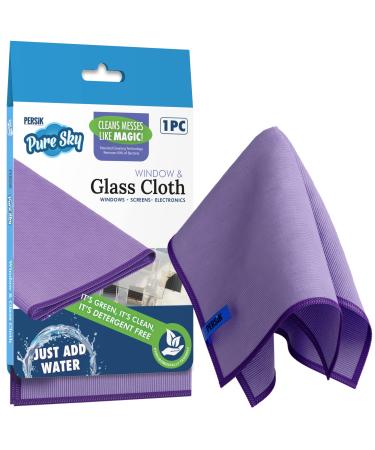 Pure-Sky Window Glass Cleaning Cloth - JUST ADD Water No Detergents Needed  Streak Free Magic Ultra Microfiber Window Polishing Towel - for Windows, Glass, Mirror and Screen - Leaves no Wiping Marks Window and Glass Cloth 1
