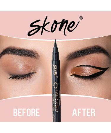 Skone Cosmetics Insanely Intense Tattooed Eyeliner - Waterproof Jet Black Liquid Eyeliner - Smudge Proof & Sweat Proof - 0.07oz - Buy Online on GoSupps.com
