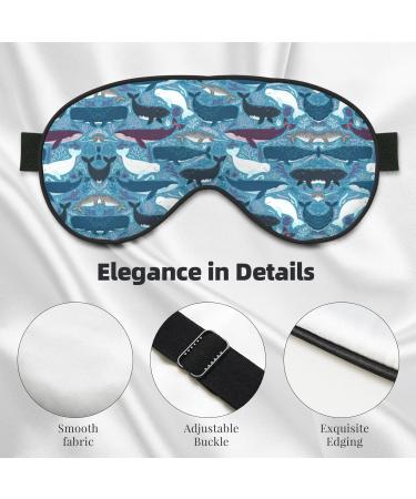 Whale Pattern Unisex Sleep Eye Mask | Soft Comfort Eye Shade for Travel Yoga & Shift Work - Buy Online on GoSupps.com