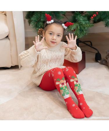 Silkglory Christmas Baby Girl Tights | Christmas Element Print Pattern | Cotton Pantyhose for Newborn Toddler | Red | 7-9 Years - Buy Online on GoSupps.com