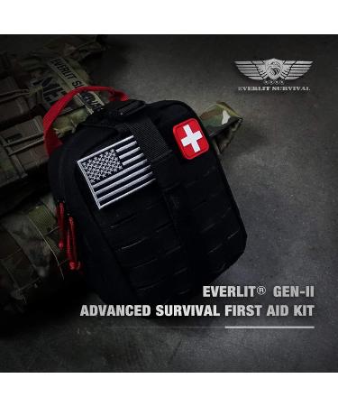 EVERLIT Upgraded Survival First Aid Kit - 1000D Nylon Tactical EMT Pouch for Outdoor Activities, Camping, Hunting, Hiking, Emergency Preparedness - Black - Buy Online on GoSupps.com