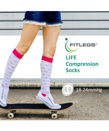 Fitlegs Women s Compression Socks 100 - White | Comfortable & Stylish International Shipping Available - Buy Online on GoSupps.com