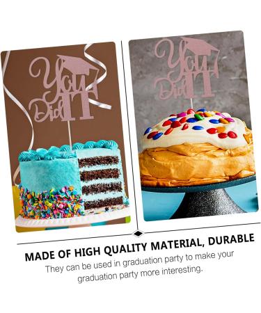 COOLHIYA 10pcs 2021 Graduation Cake Arrangement Graduation Party Supplies Glitter Graduation Pick Class of 2021 Graduation Cupcake Topper High School Grad Trencher Cap Cover Paper Food Golden 13x13.5cm - Buy Online on GoSupps.com