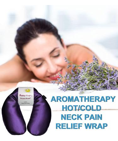 Happy Wraps Microwavable Herbal Neck Wrap - Hot Cold Aromatherapy Pillow for Migraines, Stress Relief - Amethyst + Free Sleep Mask | Perfect Gifts for Women, Birthdays, Christmas - Buy Online on GoSupps.com