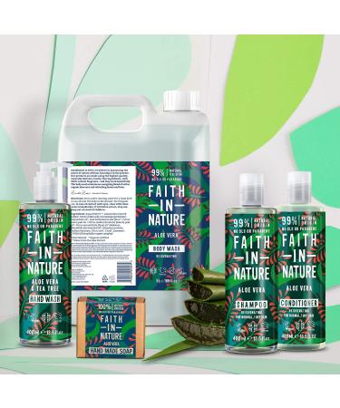 Faith in Nature Natural Aloe Vera Shampoo and Conditioner Rejuvenating Vegan and Animal Friendly Paraben and SLS Free Normal to Dry Hair 2 x 400ml - Buy Online on GoSupps.com