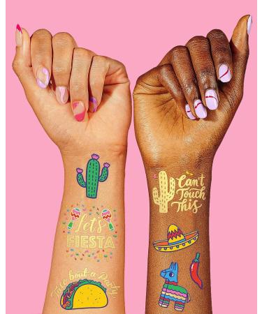 XO Fetti Fiesta Party Supplies Metallic Tattoos - 40 Styles | Cinco De Mayo & Bachelorette Decor - Buy Online on GoSupps.com