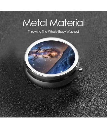 Buy Universe Galaxy Space Printed Mini Round Pill Box - 3 Compartment Travel Organizer for Home & Office - Buy Online on GoSupps.com