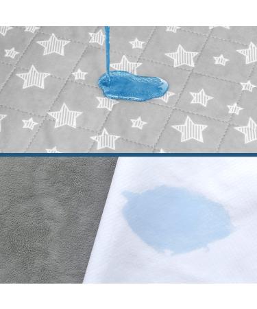 Waterproof Reusable Bed Pads 34x36, 2 Pack - Non Slip Absorbent Pads for Incontinence - Protective Pad for Seniors, Bedwetting Kids, Hospitals, Pets - Gray Star Pattern - Buy Online on GoSupps.com