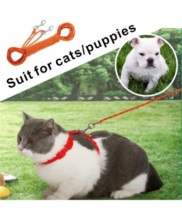 muiyrtuy Reflective Cat Leash -50FT Cable Out Escape Proof Walking Leads Yard Long Durable Safe Personalized Extender Traning Play Outdoor for Puppies/Kittens/Rabbits/Small Animals Orange 50' Orange - Buy Online on GoSupps.com
