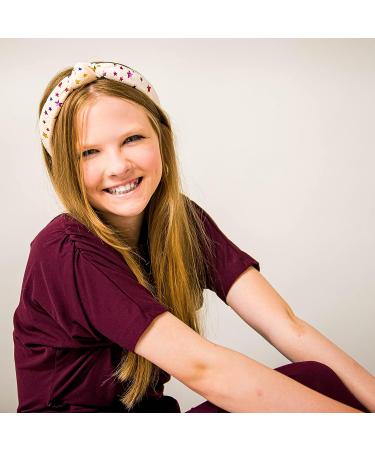 FROG SAC Metallic Star Top Knot Headband for Girls - Sparkly Ivory Hair Accessory - Buy Online on GoSupps.com