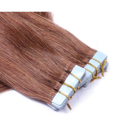 Buy #33 Red-Brown Tape-In Hair Extensions | 100% Remy Real Hair | 50cm | 10 Bricks | Easy Application | Novon Hair Extensions - Buy Online on GoSupps.com