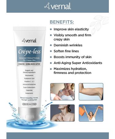 Organic Crepe-Less Skin Firming Cream for Arms, Neck & Hands - Best Moisturizer to Treat Saggy Skin | Made in USA (6 Oz) - Buy Online on GoSupps.com