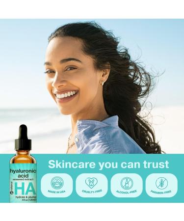 Double Size (4OZ) Hyaluronic Acid Serum for Face 3.5%, Hyaluronic Acid Moisturizer, Hydrating Serum for Face, Moisturizing Hyaluronic Acid Serum with Seaweed and Chamomile, Glow Face Serum for Women Hyaluronic Acid Serum 4  - Buy Online on GoSupps.com