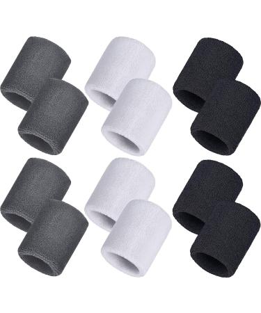 Bememo 12 pieces of welding tapes sports arm tape welding band for men and women good for tennis basketball running gym training black white gray