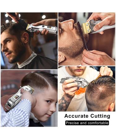 Hatteker Men's Hair Clipper & Beard Trimmer - Cordless and Waterproof Grooming Kit with Colorful Combs - Silver - Buy Online on GoSupps.com