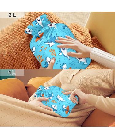 Shark's Hot Water Bottle with Cover - 1L for Pain Relief & Comfort | Warm & Cold Compress Solutions - International Shipping Available - Buy Online on GoSupps.com