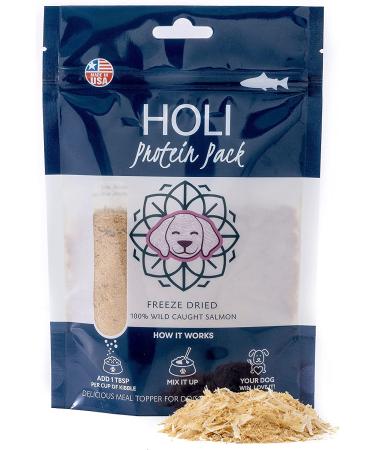 HOLI Single Ingredient Wild-Caught Salmon Dog Food Topper - Made in USA | Freeze-Dried, Grain-Free, Gluten-Free, Soy-Free, Human-Grade Protein Pack - Buy Online on GoSupps.com