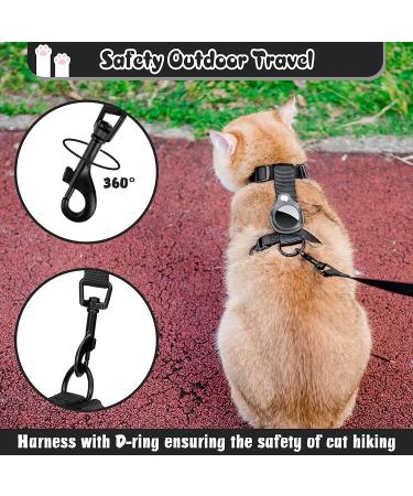 VKPETFR Cat Harness and Leash Set with Airtag Holder - Escape Proof Adjustable Kitten Harness for Small Large Cats - Lightweight Walking Travel Harness (Black) - Buy Online on GoSupps.com