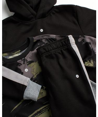 RBX Boys' 3-Piece Jogger Set - Short Sleeve T-Shirt, Fleece Sweatshirt, Sweatpants Black 12 - Buy Online on GoSupps.com