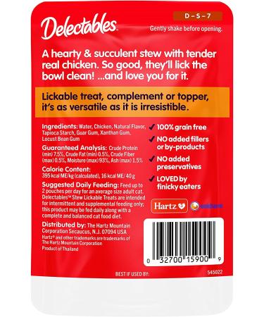 Hartz Delectables Non-Seafood Stew Lickable Wet Cat Treats - Chicken Flavored 1.4 oz - Buy Online on GoSupps.com