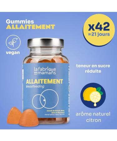 La Fabrique des Mamans - Breastfeeding - Gummies Dietary Supplement - Boosts lactation - Reduces Fatigue - Fennel DHA Maca Vitamin C and D - Made in France - 42 Gummies - Buy Online on GoSupps.com