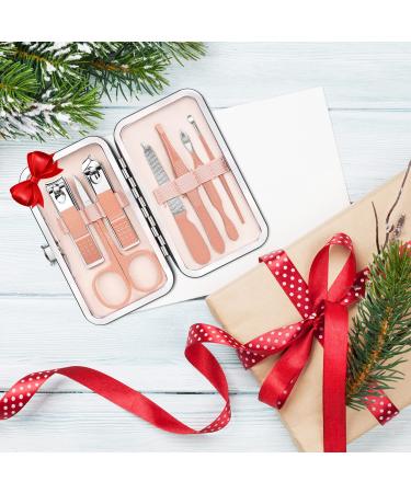 Stainless Steel Manicure Pedicure Set with Nail Clippers and Grooming Tools in Rose Gold Case - Portable Travel Kit - Buy Online on GoSupps.com