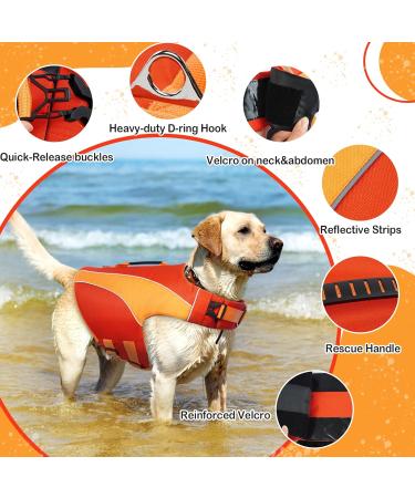 Adjustable Dog Rescue Vest - Safety Jacket for Swimming & Training - Red Color (Size M) | Lifesaver Summer Swimwear - Buy Online on GoSupps.com