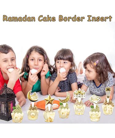 Lets Joy Pack of 12 Eid Mubarak Toppers 12 Pieces Ramadan Cake Decoration Wrappers Ramadan Kareem Topper Cupcake Glitter Muslim Islam Cupcake Eid Mubarak Cake Party Decoration - Buy Online on GoSupps.com