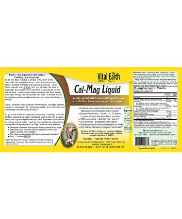 2 Pack Cal-Mag Liquid 32 Fl. Oz. - High Potency Bone Maintenance Supplement - Vegetarian Formula with Fulvic - Sugar-Free - 1 Month Supply Each - Buy Online on GoSupps.com