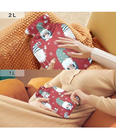 Buy Velvet Christmas Gnome Hot Water Bottle - 1L Pain Relief & Bed Warmer | Soft Cover Hot & Cold Compress - Buy Online on GoSupps.com
