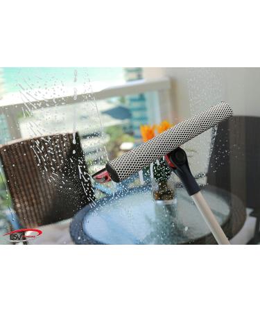 DSV Professional Window Squeegee | 2-in-1 Cleaner with Sponge & Rubber Strip | Telescopic Pole | 127.5cm Extension | Multi-Angle Cleaning - Buy Online on GoSupps.com