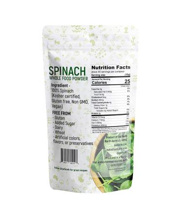 Iya Foods Pure Spinach Powder 1 lb - Natural, Non-GMO, Gluten Free, No Artificial Additives - Buy Online on GoSupps.com