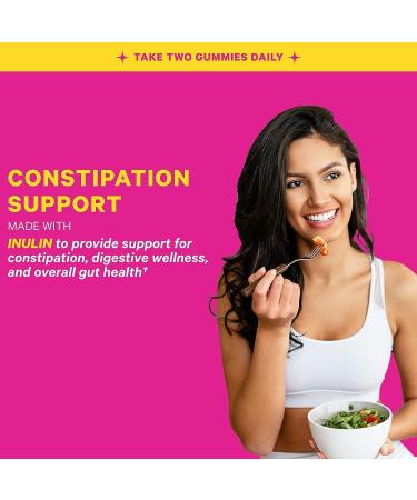 Pink Stork Fiber Gummies - Prebiotic Supplement with Inulin for Women's Digestive Health - 60 Peach Berry Gummies - Buy Online on GoSupps.com