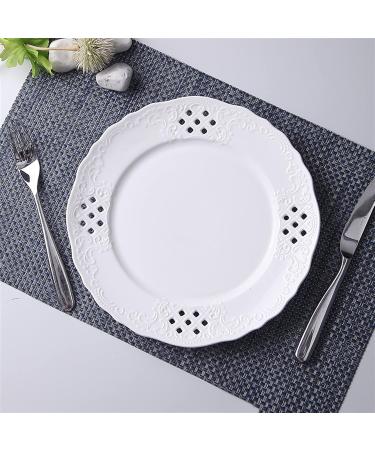 Dinnerware Dishes Plates Hollow Out Dessert Plate White Disc Home Kitchen Restaurant Coffee Shop Flat Plate Ceramic Fruit Plate Round Dinner Plate Dinner Restaurant Family Party Plates (Size : L) Large - Buy Online on GoSupps.com