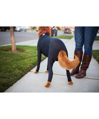 Shed Defender Body Suit for Dogs - Anti-Shedding Shirt Calming Jumpsuit Surgery Recovery Suit Car Seat Cover E-Collar Relief - Black XXS (4-5 kg) - Buy Online on GoSupps.com