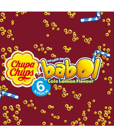 Chupa Chups Big Babol Cola Lemon Bubble Gum - 20 Pole Counter Display 27.6g Each | Delicious Chewing Gum for Big Flavor Lovers - Buy Online on GoSupps.com