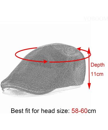 VOBOOM Men's Breathable Mesh Summer Hat Newsboy Beret Ivy Cap - Grey - Buy Online on GoSupps.com