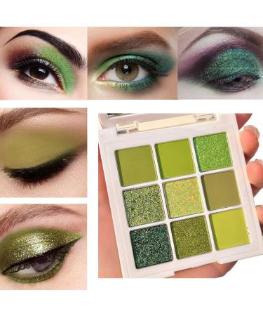 MAEPEOR Olive Green Eyeshadow Palette - 9 Stunning Colors for Longlasting, Waterproof Shimmer - Perfect for Girls and Women - Buy Online on GoSupps.com
