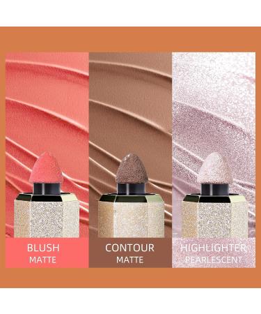 DAGEDA 3Pcs Liquid Blush, Contour, Highlighter Set - Waterproof & Long-Lasting Pearl Blush for Women - Color D - Buy Online on GoSupps.com
