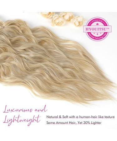 Reecho Clip In Extensions - 4PC Natural Blonde 60cm Thick Hair Extensions for Beachy Waves | Invisible Tip Soft Hair - Buy Online on GoSupps.com