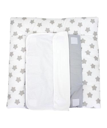 Buy Tuptam Changing Pad with 2 Terry Trains - White & Gray Stars | 70x70 cm - Ideal for International Shipping - Buy Online on GoSupps.com