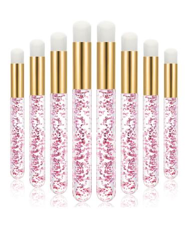 20 Pieces Glitter Crystal Lash Shampoo Brushes with Container Eyelash Extension Cleanser Brush Lash Cleansing Brushes Lash Bath Brush Eyelash Brushes for Eyelash Extensions Prolong Cleansing (Purple)
